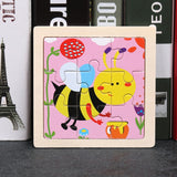 11X11CM Kids Wooden Puzzle Cartoon Animal Traffic Tangram Wood Puzzle Toys Educational Jigsaw Toys for Children GiftS