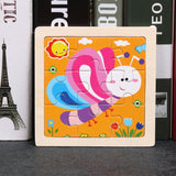 11X11CM Kids Wooden Puzzle Cartoon Animal Traffic Tangram Wood Puzzle Toys Educational Jigsaw Toys for Children GiftS