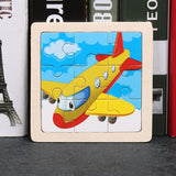 11X11CM Kids Wooden Puzzle Cartoon Animal Traffic Tangram Wood Puzzle Toys Educational Jigsaw Toys for Children GiftS