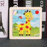 11X11CM Kids Wooden Puzzle Cartoon Animal Traffic Tangram Wood Puzzle Toys Educational Jigsaw Toys for Children GiftS