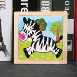 11X11CM Kids Wooden Puzzle Cartoon Animal Traffic Tangram Wood Puzzle Toys Educational Jigsaw Toys for Children GiftS