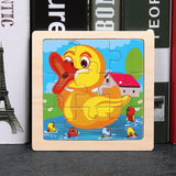 11X11CM Kids Wooden Puzzle Cartoon Animal Traffic Tangram Wood Puzzle Toys Educational Jigsaw Toys for Children GiftS