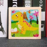 11X11CM Kids Wooden Puzzle Cartoon Animal Traffic Tangram Wood Puzzle Toys Educational Jigsaw Toys for Children GiftS