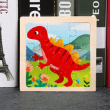 11X11CM Kids Wooden Puzzle Cartoon Animal Traffic Tangram Wood Puzzle Toys Educational Jigsaw Toys for Children GiftS