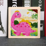 11X11CM Kids Wooden Puzzle Cartoon Animal Traffic Tangram Wood Puzzle Toys Educational Jigsaw Toys for Children GiftS