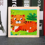 11X11CM Kids Wooden Puzzle Cartoon Animal Traffic Tangram Wood Puzzle Toys Educational Jigsaw Toys for Children GiftS