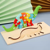 Montessori Wooden Toddler Puzzles for Kids Montessori Toys for Toddlers 2 3 4 5 Years Old Top 3D Puzzle Educational Dinosaur Toy