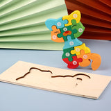 Montessori Wooden Toddler Puzzles for Kids Montessori Toys for Toddlers 2 3 4 5 Years Old Top 3D Puzzle Educational Dinosaur Toy