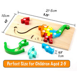 Montessori Wooden Toddler Puzzles for Kids Montessori Toys for Toddlers 2 3 4 5 Years Old Top 3D Puzzle Educational Dinosaur Toy