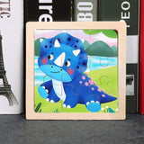 11X11CM Kids Wooden Puzzle Cartoon Animal Traffic Tangram Wood Puzzle Toys Educational Jigsaw Toys for Children GiftS