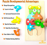 Montessori Wooden Toddler Puzzles for Kids Montessori Toys for Toddlers 2 3 4 5 Years Old Top 3D Puzzle Educational Dinosaur Toy