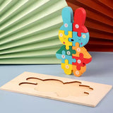 Montessori Wooden Toddler Puzzles for Kids Montessori Toys for Toddlers 2 3 4 5 Years Old Top 3D Puzzle Educational Dinosaur Toy